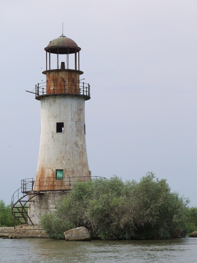 Old lighthouse at Sulina, the most eastern point of Romania and the European Union, Danube Delta