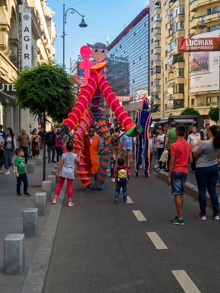 Spectacle de rue sur la Calea Victoriei lors d'un festival d'été à Bucarest