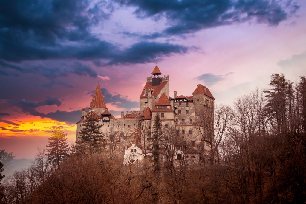 Bran Castle at sunset, Transylvania, Romania