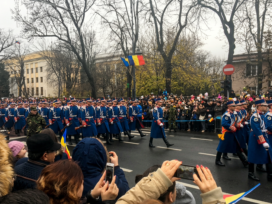 Défilé militaire roumain lors de la fête nationale du 1er décembre à Bucarest, Roumanie

